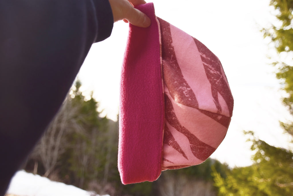 Bonnet réversible rose