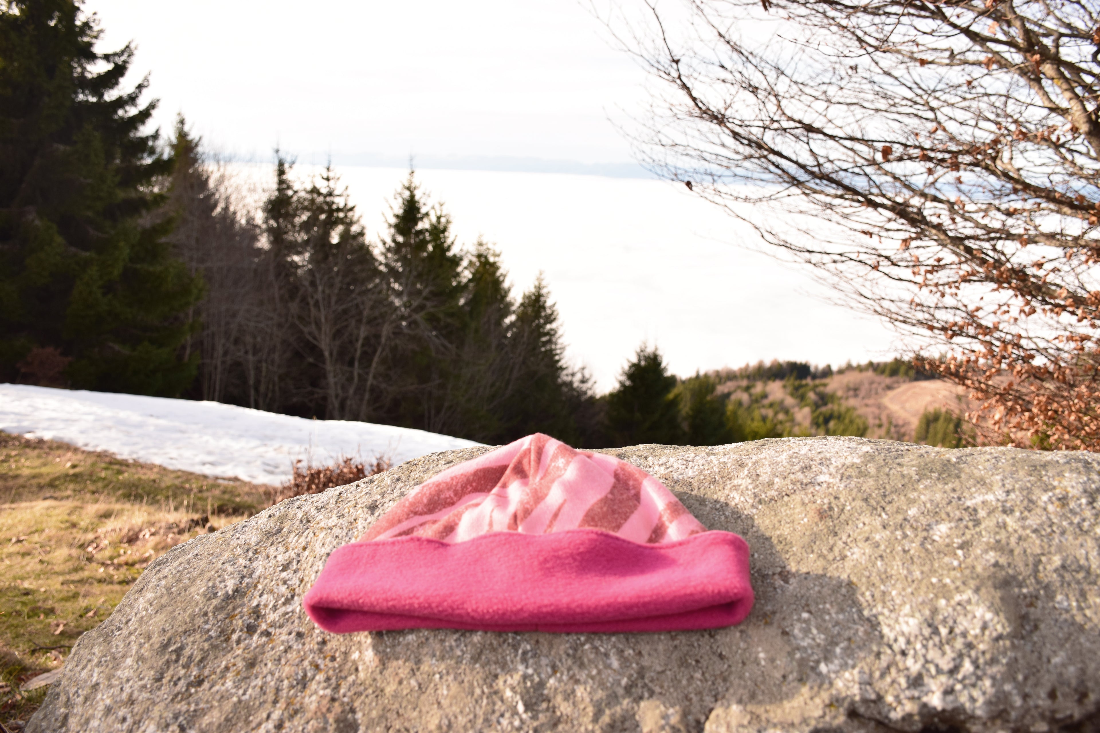 Bonnet réversible rose