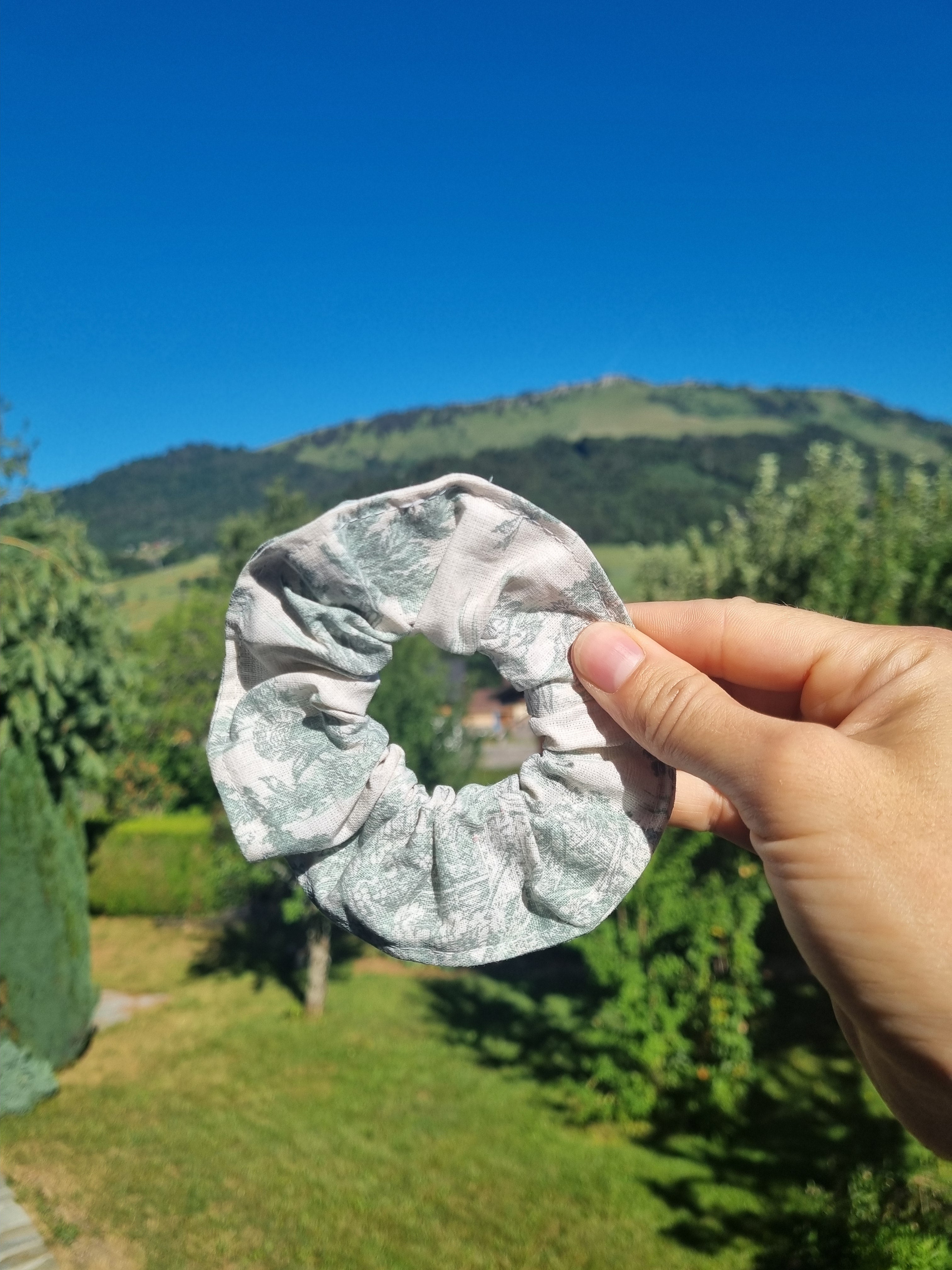 scrunchie cheveux accessoire gros chouchou attache vert